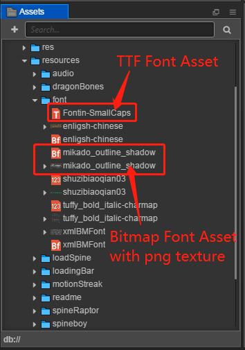 imported font asset